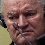 El ex líder militar serbobosnio Ratko Mladic gesticula durante la apelación en La Haya
