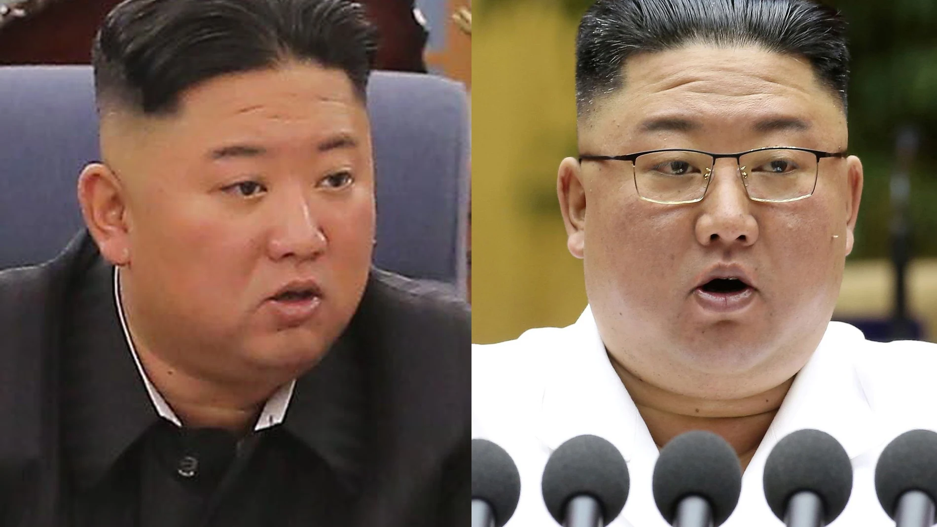 El dictador de Corea del Norte, Kim Jong Un, en una imagen reciente comparada con una anterior