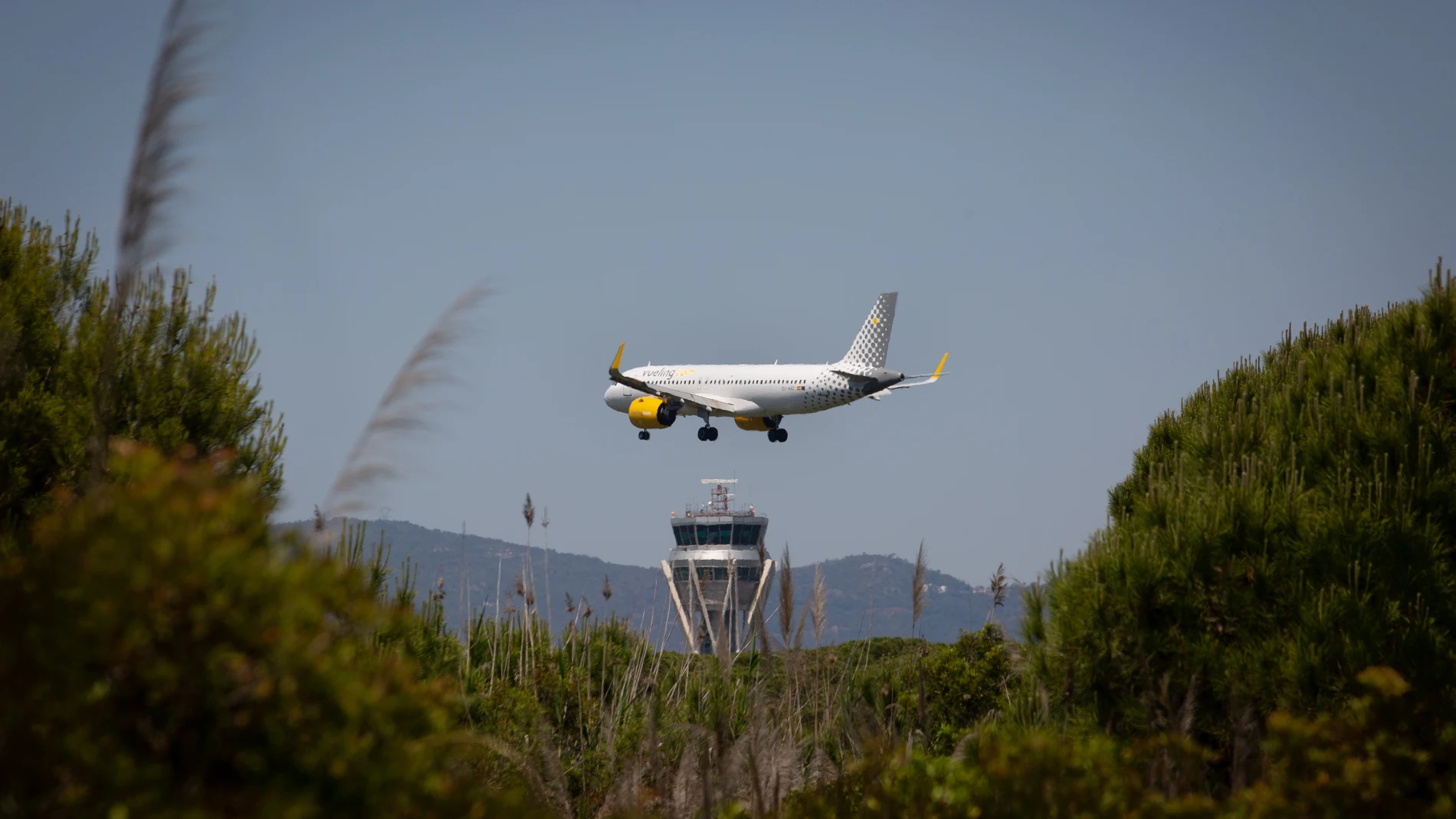 Un avión sobrevuela el espacio natural protegido de La Ricarda.