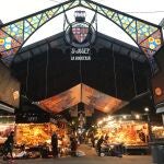 Entrada al Mercado de La Boqueria, en La Rambla.