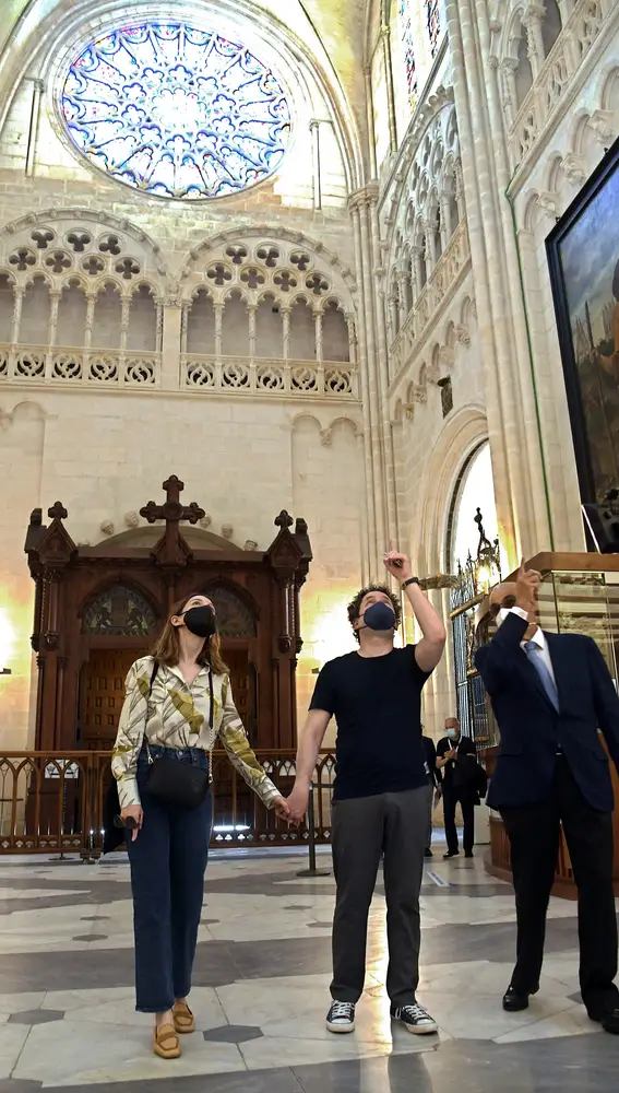 Dudamel junto a su mujer María Valverde, durante la visita a la Catedral de Burgos