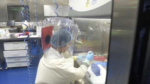 Uno de los laboratorios del centro de Virología de Wuhan