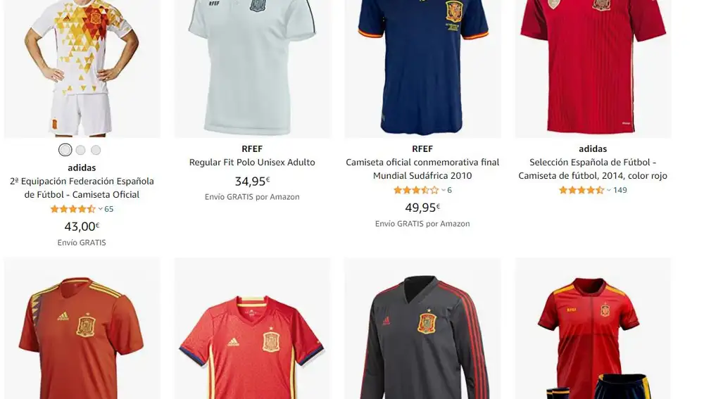 Especial las camisetas de la selección española que puedes encontrar en