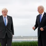 El presidente de Estados Unidos, Joe Biden, y el primer ministro de Reino Unido, Boris Johnson, en la pasada cumbre del G7
