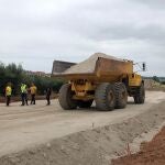 Obras en una carretera de Castilla y León