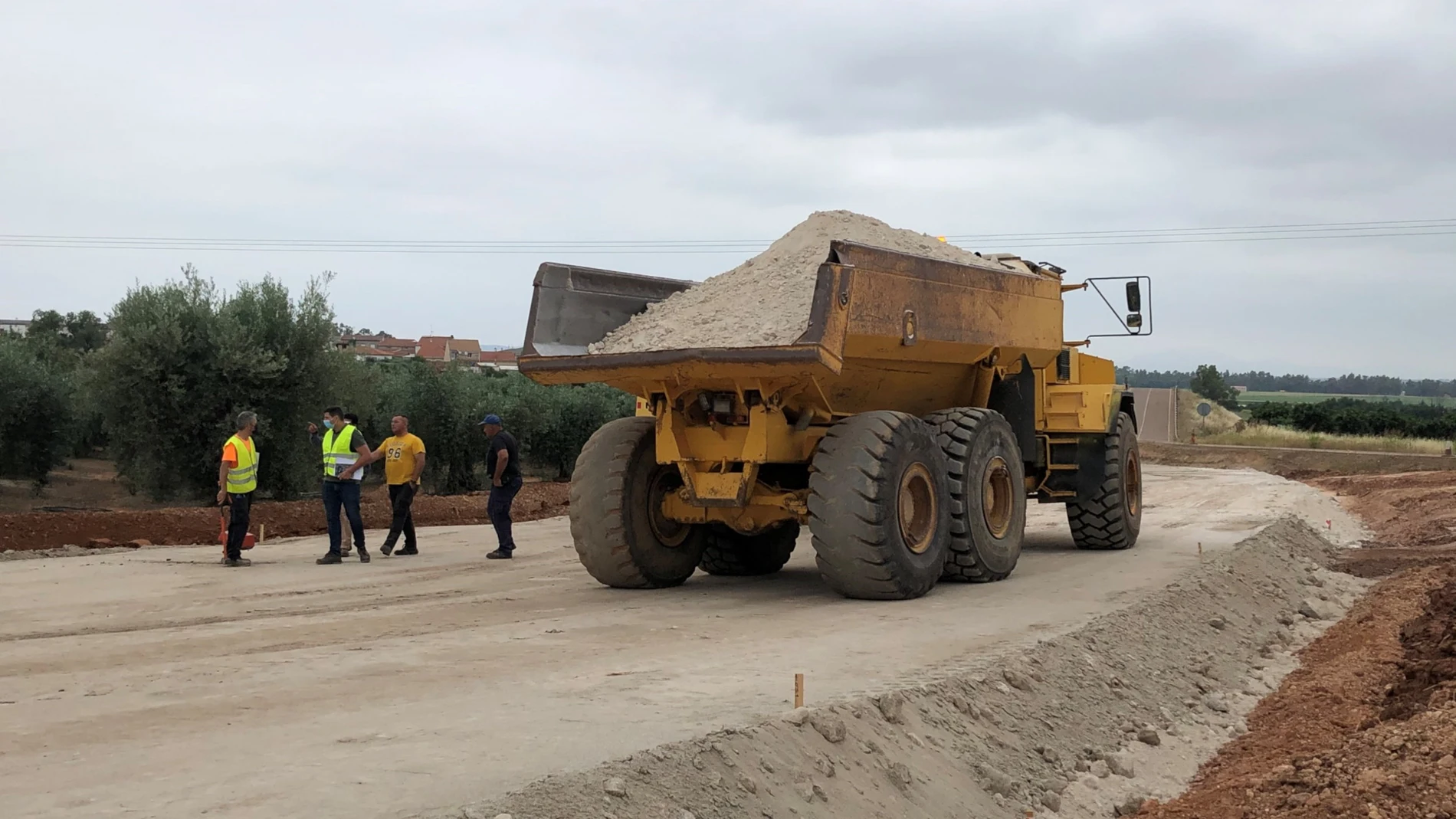 Obras en una carretera de Castilla y León