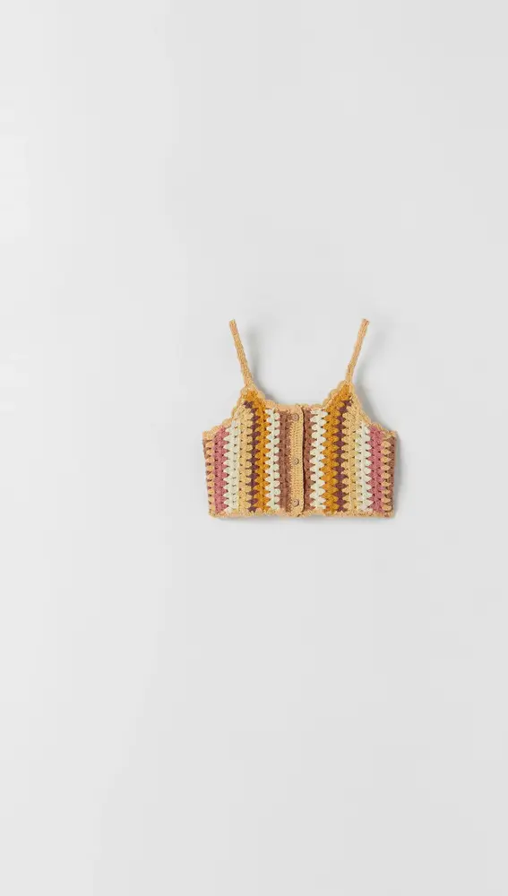 Top crochet rayas de Zara Kids