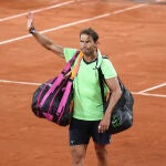 Rafael Nadal en un partido en Roland Garros