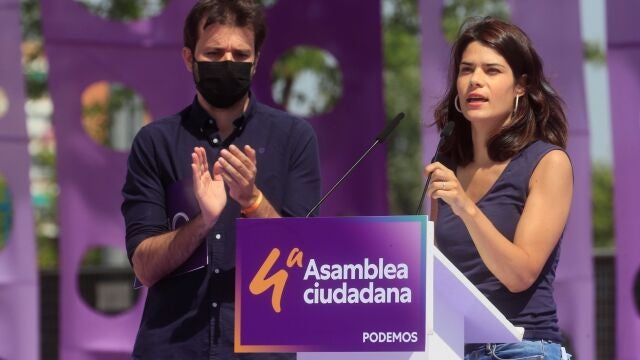 La ex portavoz de Unidas Podemos en la Asamblea de Madrid Isa Serra, durante su intervención en la IV Asamblea de Podemos