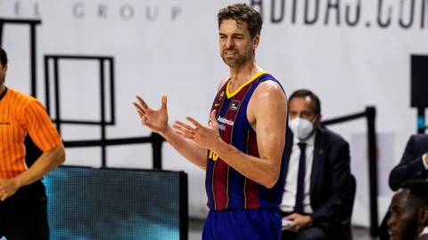 Pau, durante el primer partido de la final de la Liga Endesa