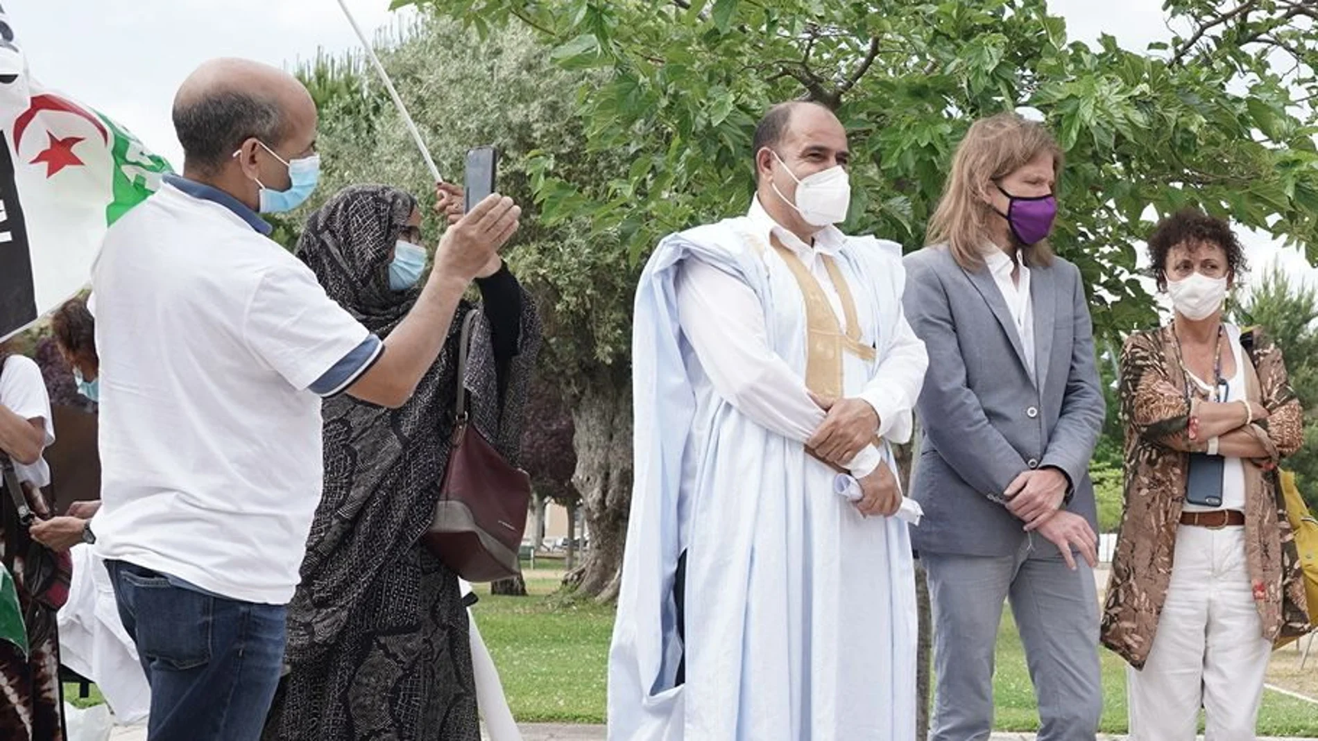 Pablo Fernández participa en la recepción de la marcha por la libertad del pueblo saharaui en Valladolid