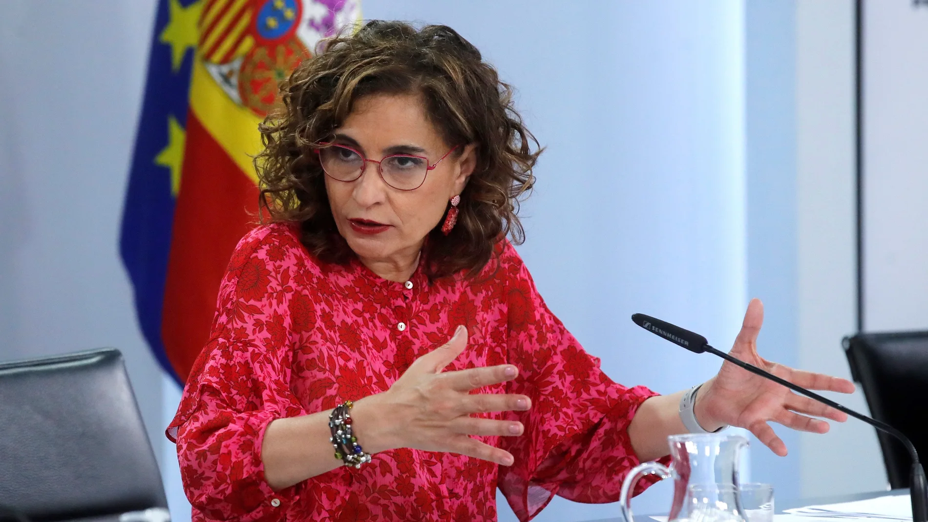 La ministra de Hacienda y portavoz del Gobierno, María Jesús Montero durante la rueda de prensa ofrecida tras la reunión del Consejo de Ministros