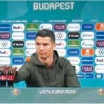 Cristiano Ronaldo, durante su comparecencia ante la prensa