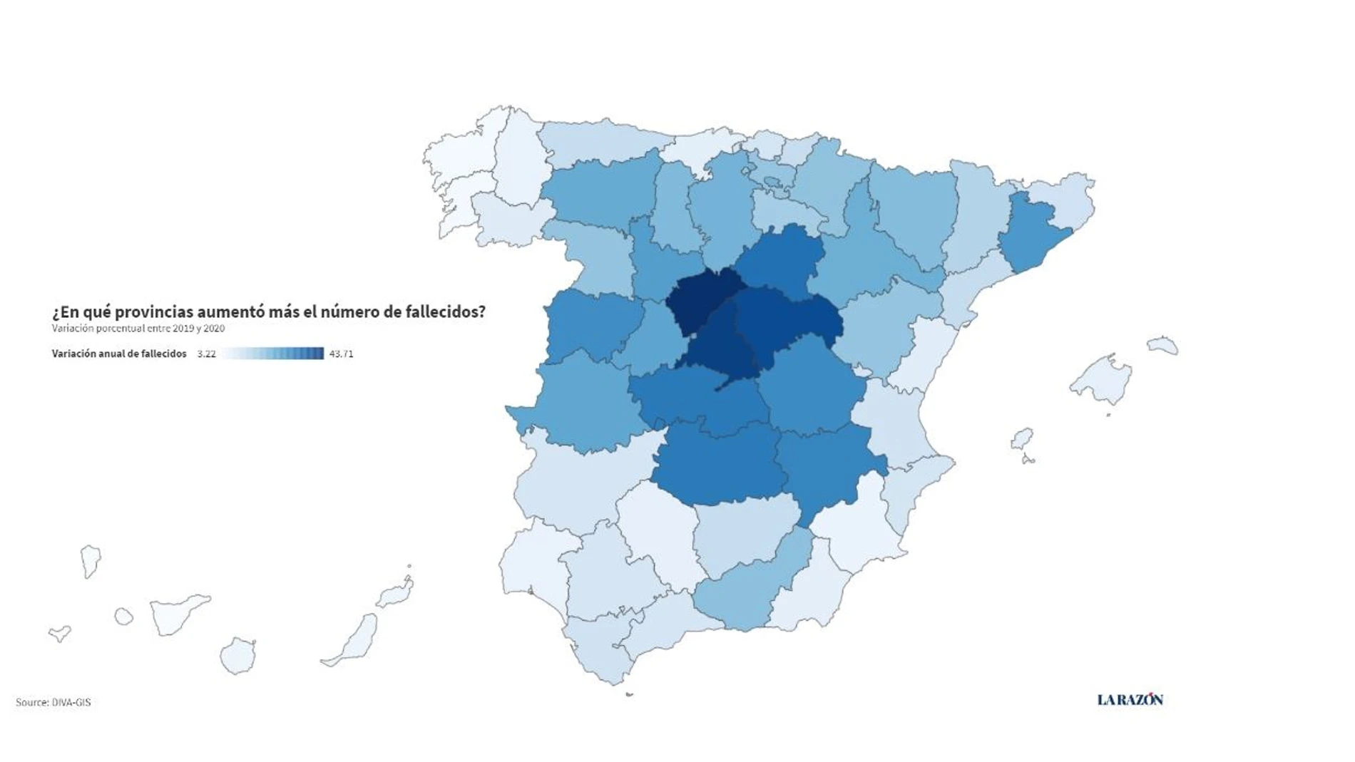 Fallecimientos en España por provincias