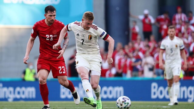 De Bruyne debutó a lo grande en la Eurocopa. Su entrada dio paso a la remontada de Bélgica ante Dinamarca