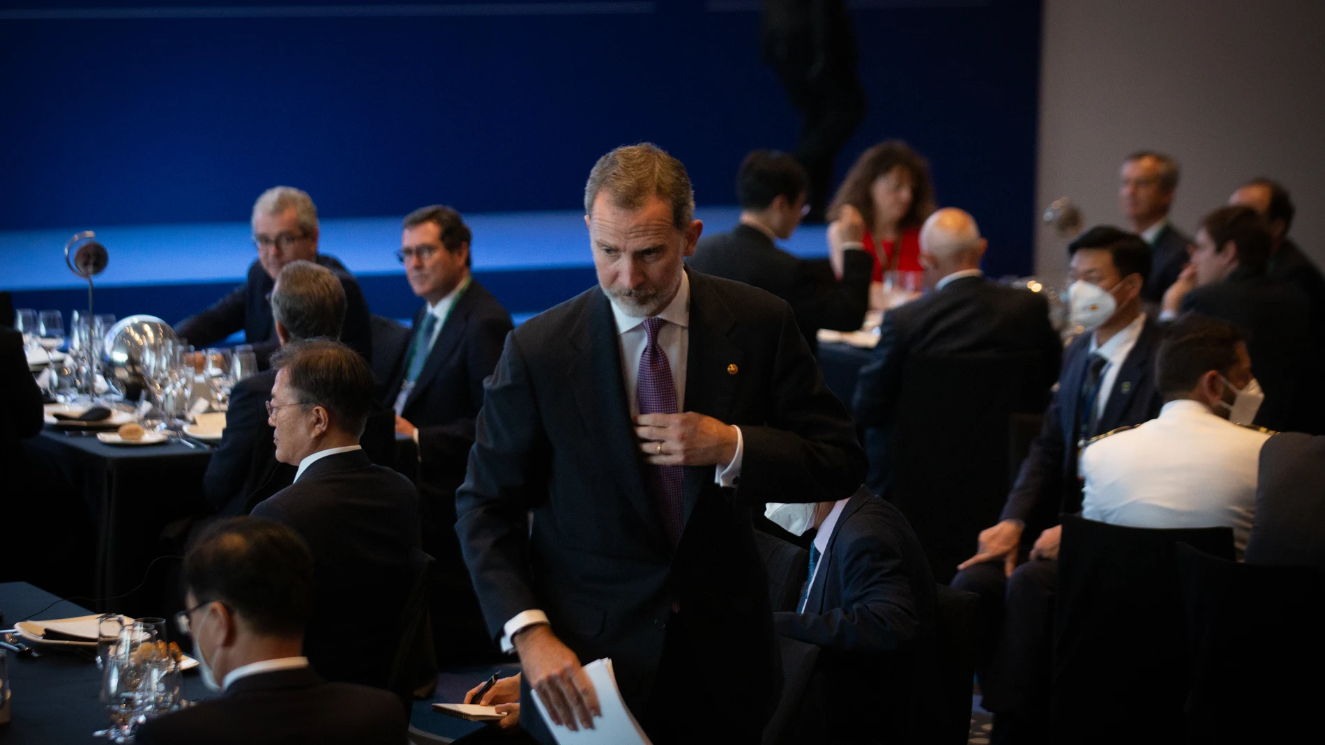 El Rey Felipe VI durante la cena inaugural de la XXXVI reunión anual del Cercle D'Economía, en el Hotel W Barcelona.