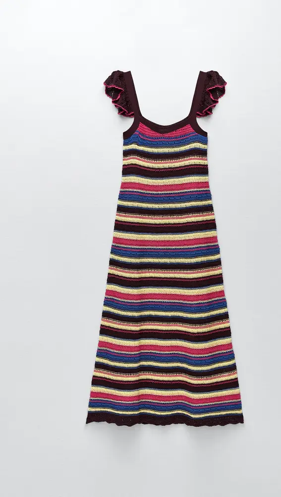 Vestido largo crochet de Zara