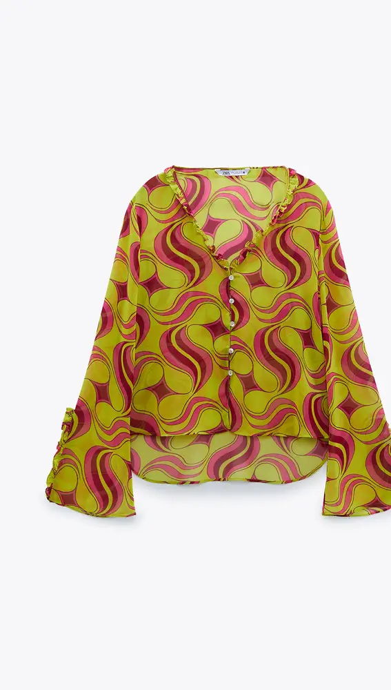 Blusa estampado geométrico de Zara