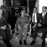 Franco y Nasser durante la visita del egipcio a Madrid