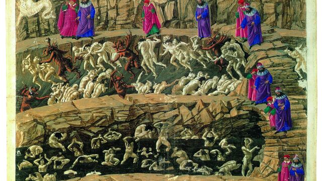 Una de las imágenes de Botticelli que ilustra la 'Divina Comedia'