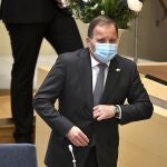 El primer ministro sueco, el socialdemócrata Stefan Löfven, antes de la votación de la moción de no confianza en el Parlamento