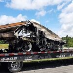 Restos de un vehículo tras el accidente de Alabama