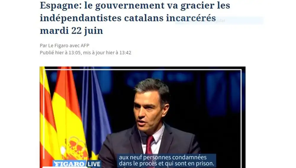 Información de Le Figaro sobre los indultos