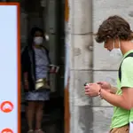 Imagen de gente con la mascarilla por Madrid, bien y mal puesta así como sin ella a pocos días de su obligación de uso en espacios abiertos.
