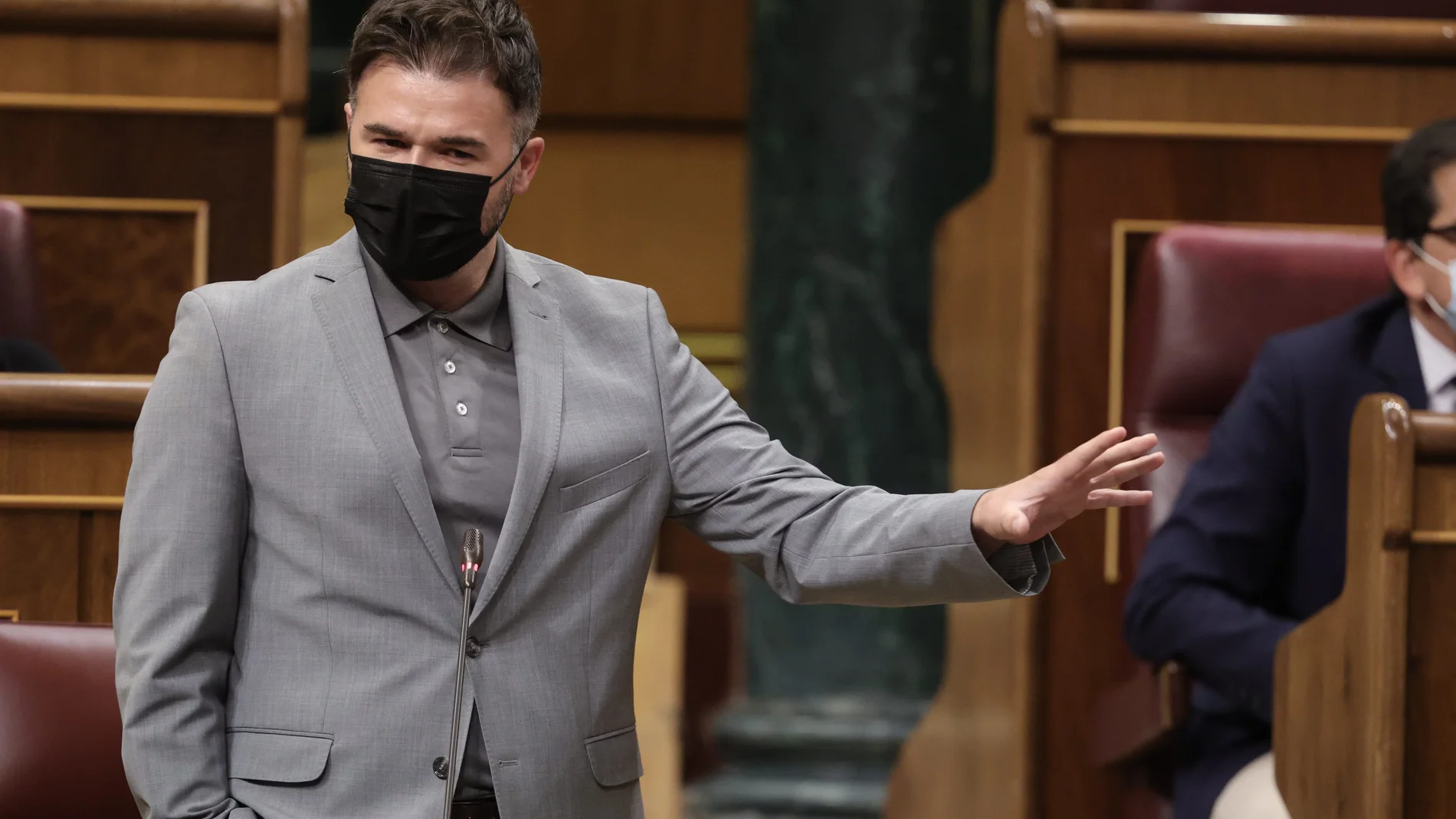 El portavoz de Esquerra Republicana en el Congreso, Gabriel Rufián, interviene en una sesión de control al Gobierno en el Congreso de los Diputados