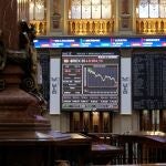 Pantallas muestran la evolución del Ibex 35