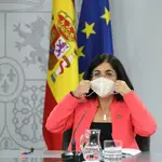 La ministra de Sanidad, Carolina Darias, comparece en rueda de prensa posterior al Consejo de Ministros extraordinario en Moncloa