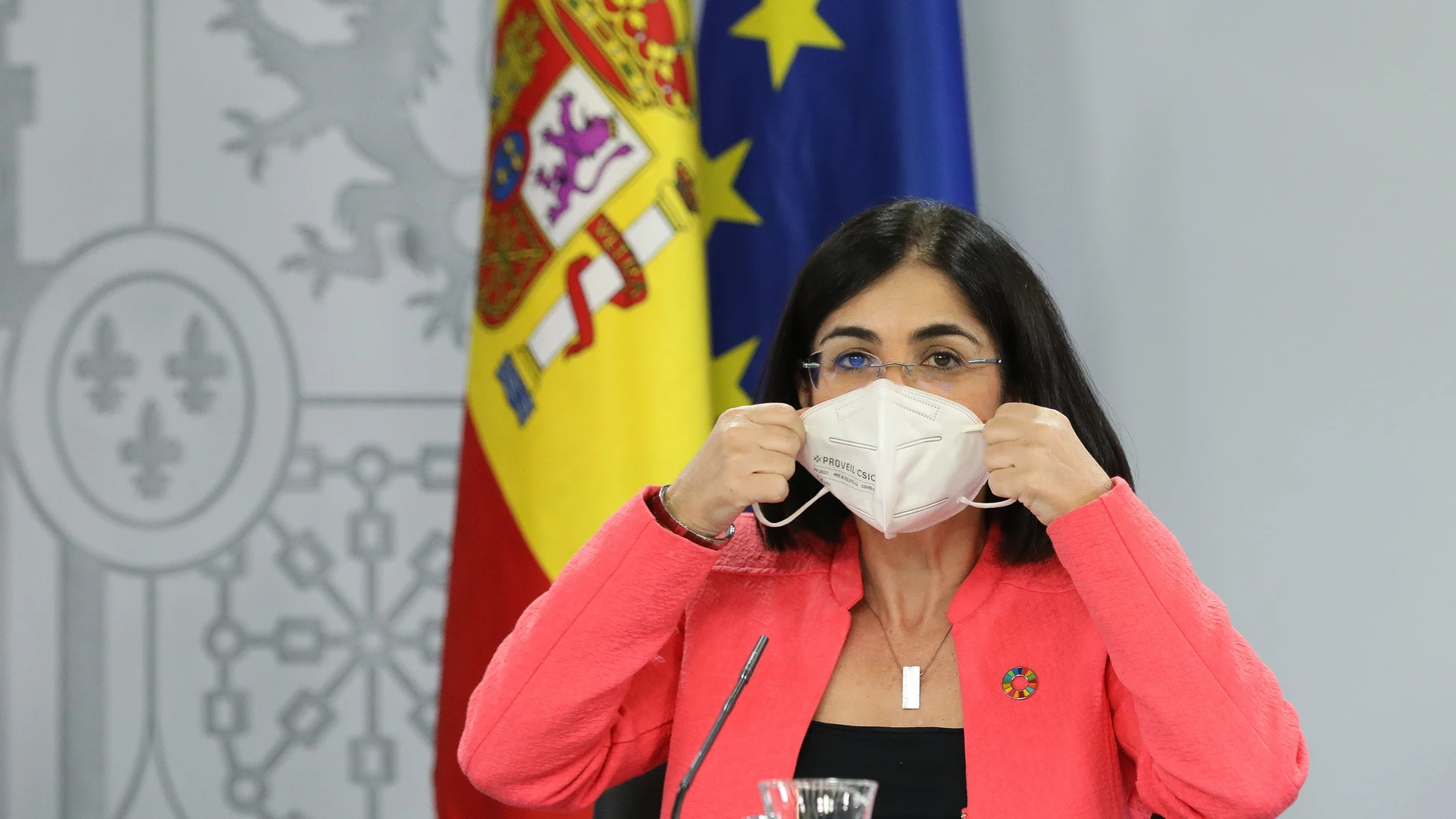 La ministra de Sanidad, Carolina Darias, comparece en rueda de prensa posterior al Consejo de Ministros extraordinario en Moncloa