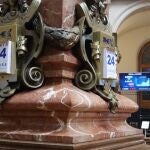 Vista este jueves del interior de la Bolsa de Madrid