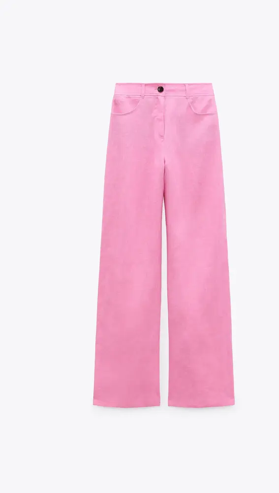 Pantalón lino wide leg de Zara