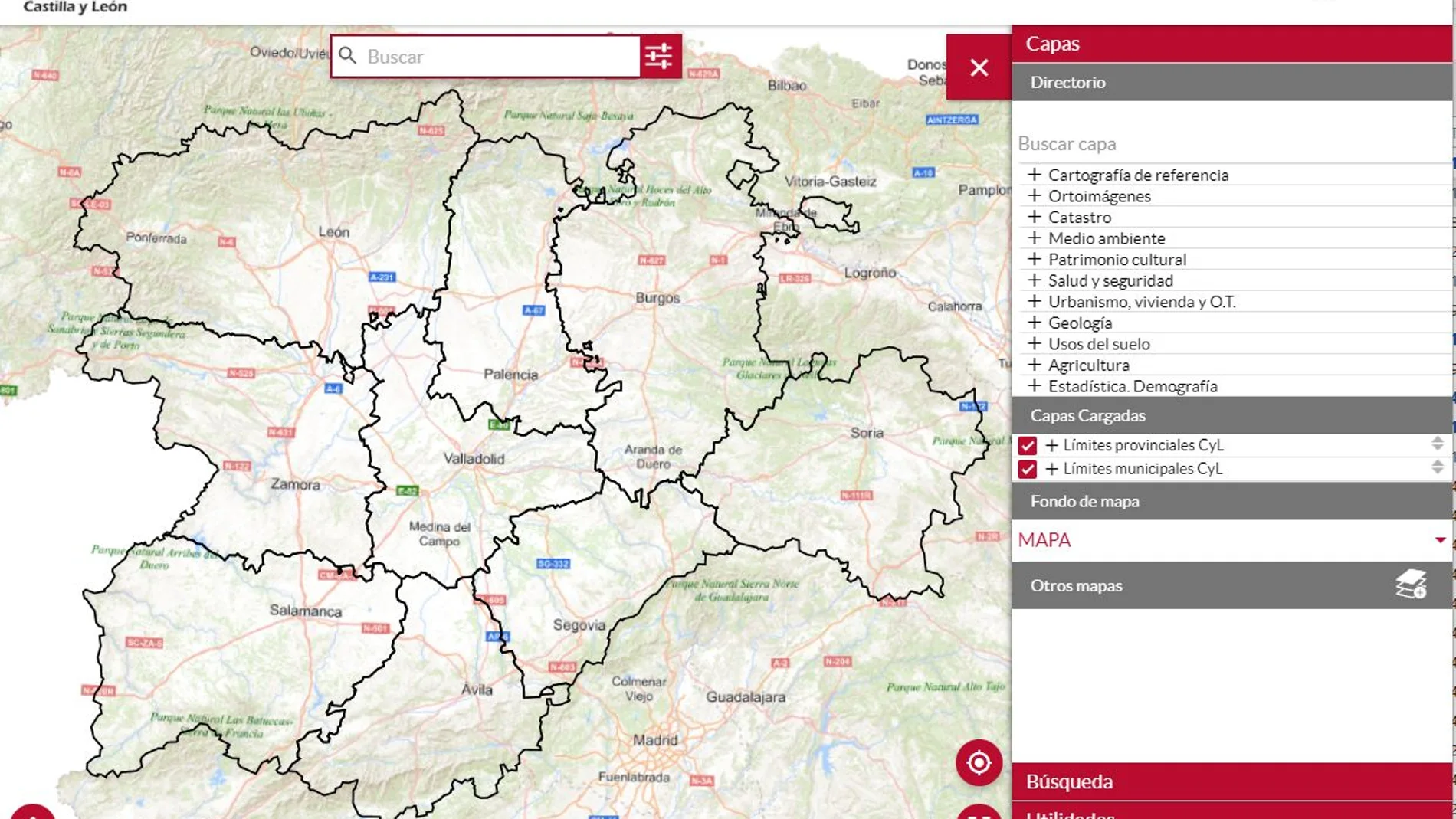 La Junta hace "más accesible e intuitivo" el visor de mapas de su Portal Cartográfico