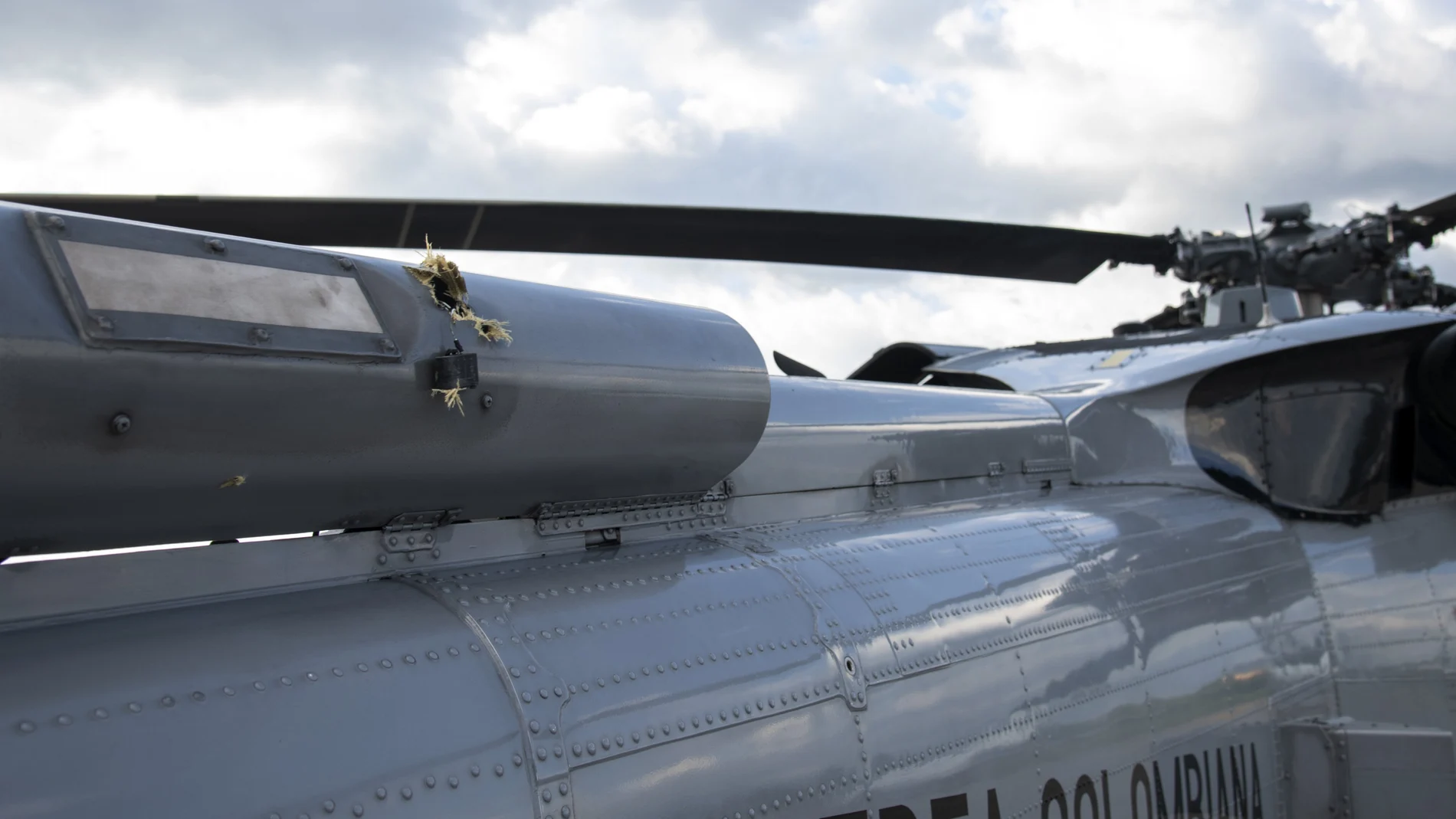 Imagen del helicóptero del presidente de Colombia, Iván Duque