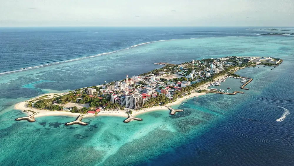 Panorámica de la isla principal de Maldivas