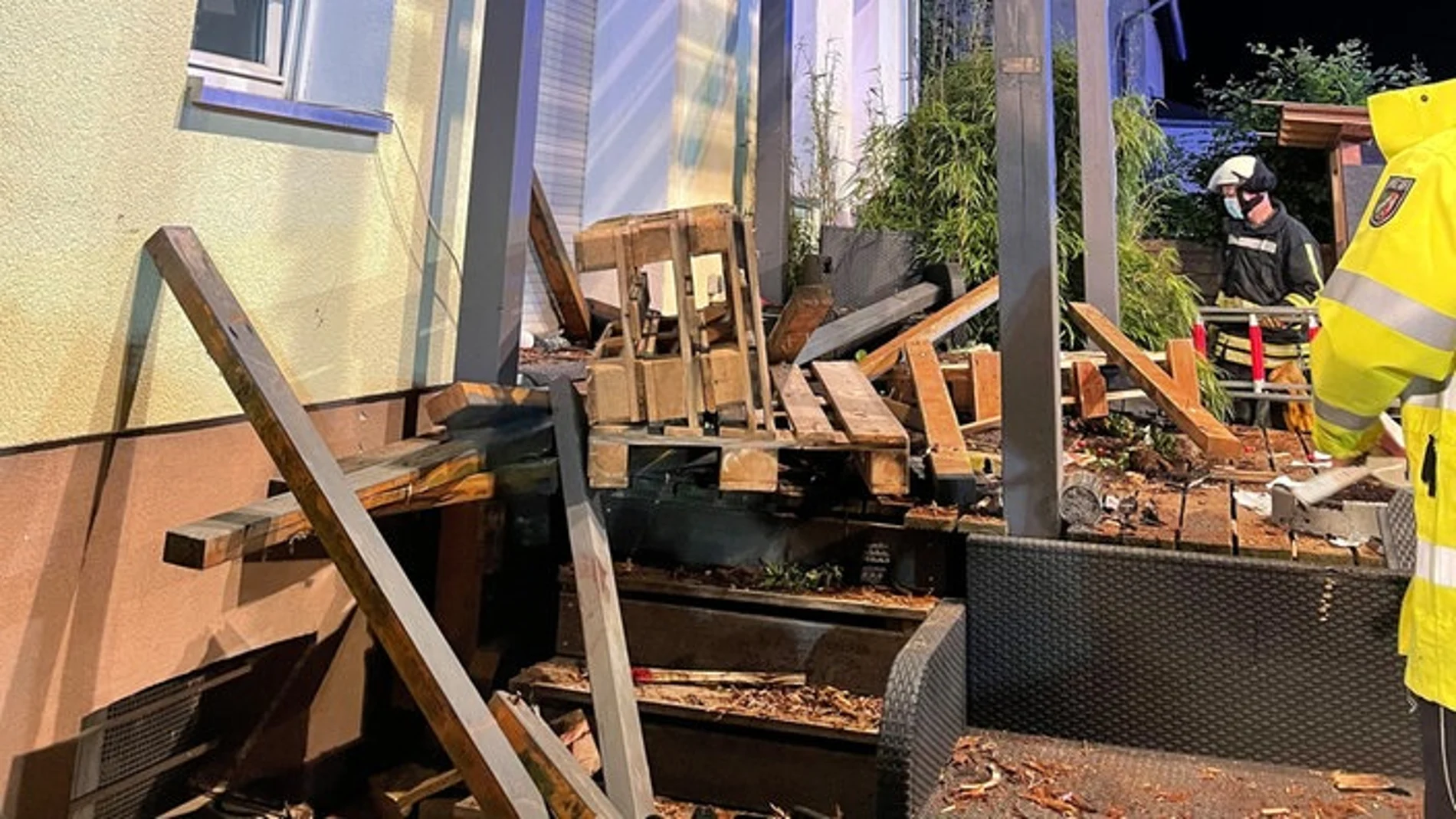 Aspecto de la casa donde se derrumbó el balcón en Horn-Bad Meinberg (Alemania)