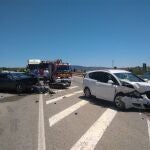 Los dos vehículos implicados en el accidente
