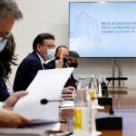 El presidente de la Generalitat, Ximo Puig, durante la reunión de la Interdepartamental para la Prevención y Actuación ante la covid-19 de la Generalitat