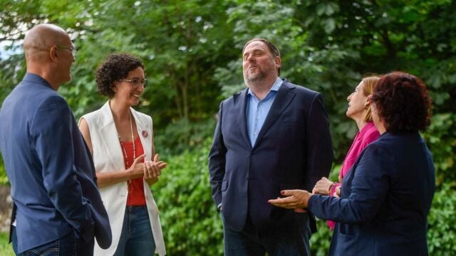 Oriol Junqueras en Suiza, con Marta Rovira