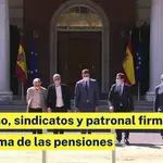 Gobierno, sindicatos y patronal firman la reforma de las pensiones