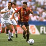 Fernando Hierro, en el partido de octavos ante Suiza del Mundial de 1994