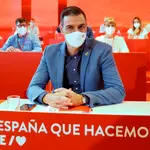 El secretario general del PSOE y presidente del Gobierno, Pedro Sánchez, durante la reunión del Comité Federal del partido que se celebra este sábado en Madrid