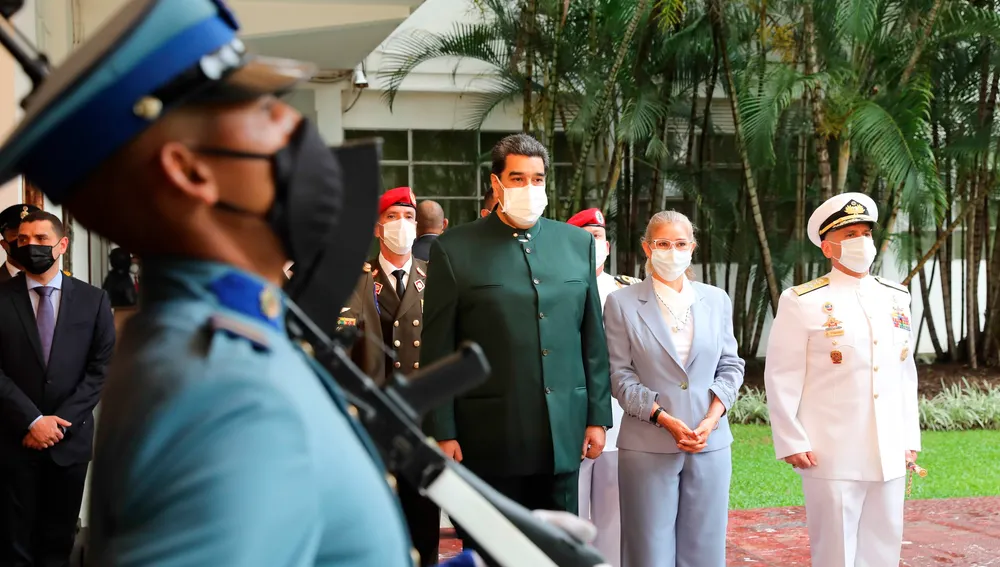 Nicolás Maduro en un acto de ascenso de oficiales de las Fuerzas Armadas