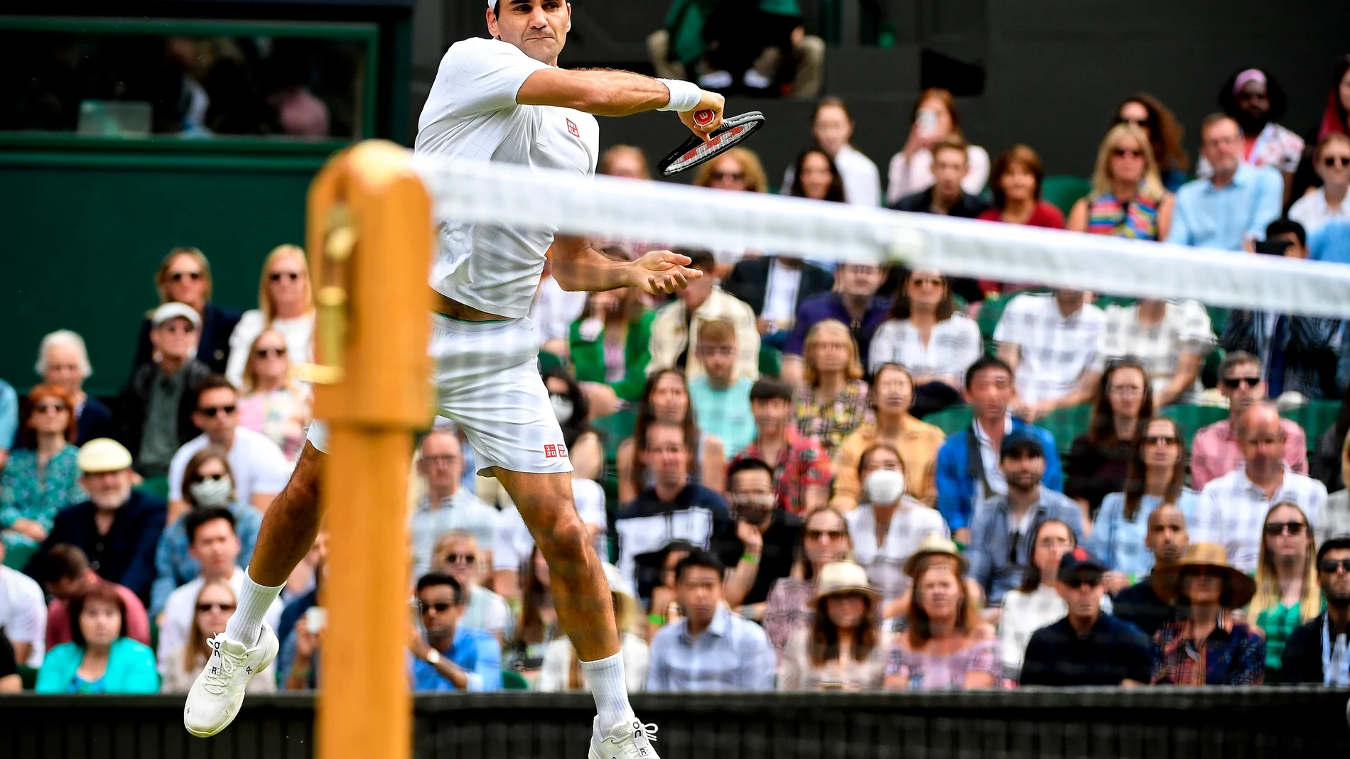 Roger Federer, durante el último torneo que ha disputado, Wimbledon 2021