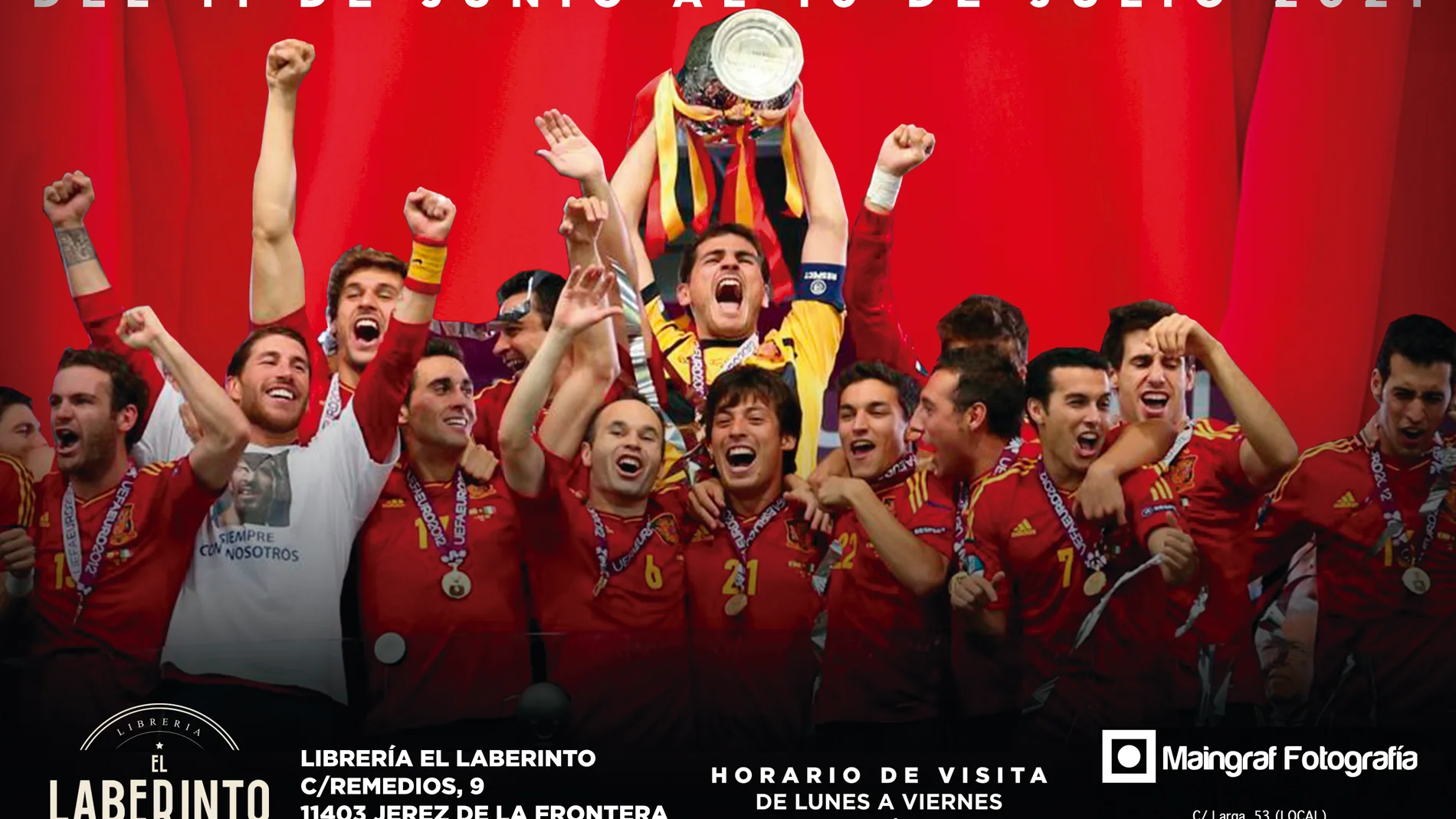 Cartel de la exposición "La Selección Española en las Eurocopas"