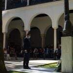 El presidente de la Junta, Juanma Moreno, en el homenaje a Blas Infante