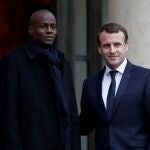 El presidente de Francia, Emmanuel Macron, y su homólogo haitiano Jovenel Moiseen en el Palacio del Elíseo en París, en diciembre de 2017