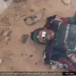 Imagen difundida por Daesh tras el asesinato del oficial sirio